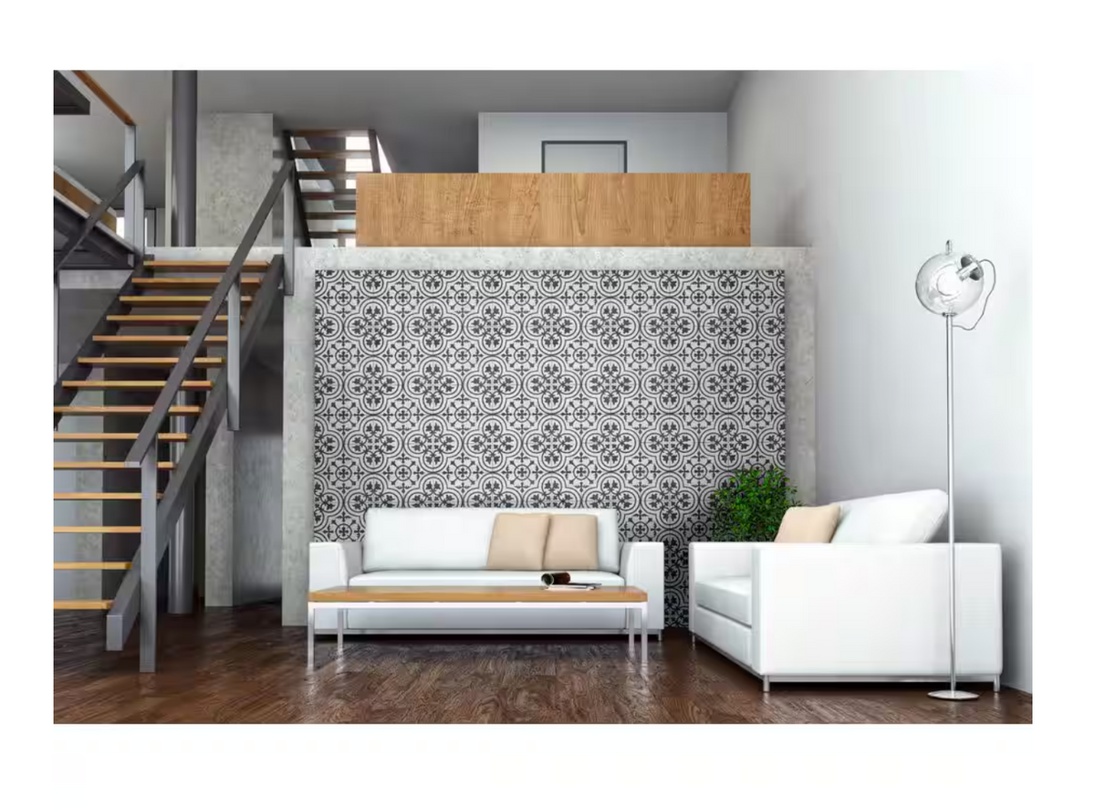 Encaustic Amantus 8 in. x 8 in. Matte Porcelain Patterned Look Floor and Wall Tile (5.16 sq. ft./Case)