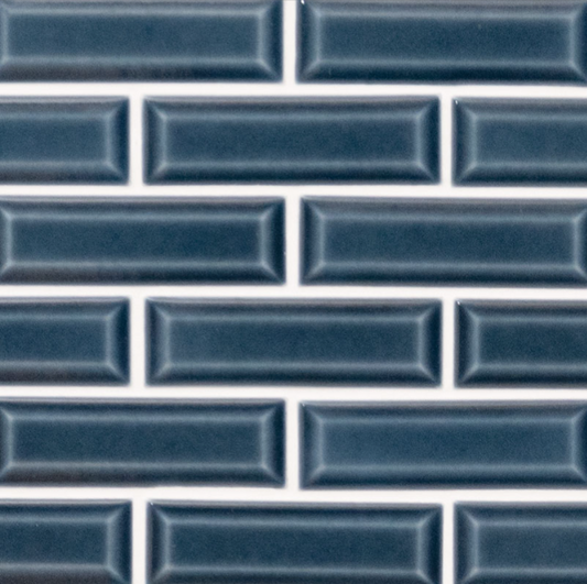 Bay Blue Beveled Subway 12 in. x 12 in. Ceramic Mesh-Mounted Mosaic Wall Tile by MSI (1 sq. ft./Each)