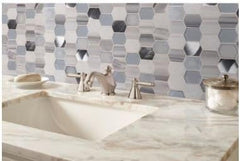 Harlow Picket 12 in. x 12 in. x 8 mm Glass Metal Stone Mesh-Mounted Mosaic Wall Tile