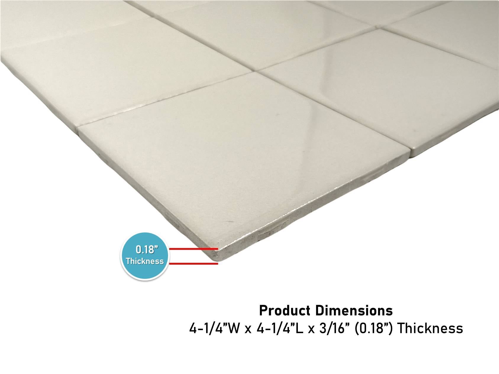 Biscuit Bone 6x6 Ceramic Gloss Wall Tile (10 Sqft) for Kitchen Backsplash, bathroom Shower