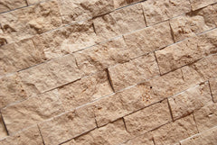 Light 2X4 Split-Faced Travertine Mosaic Wall Tile for Kitchen Backsplash, Fireplace Surround, Bathroom Wall