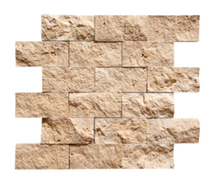 Light 2X4 Split-Faced Travertine Mosaic Wall Tile for Kitchen Backsplash, Fireplace Surround, Bathroom Wall