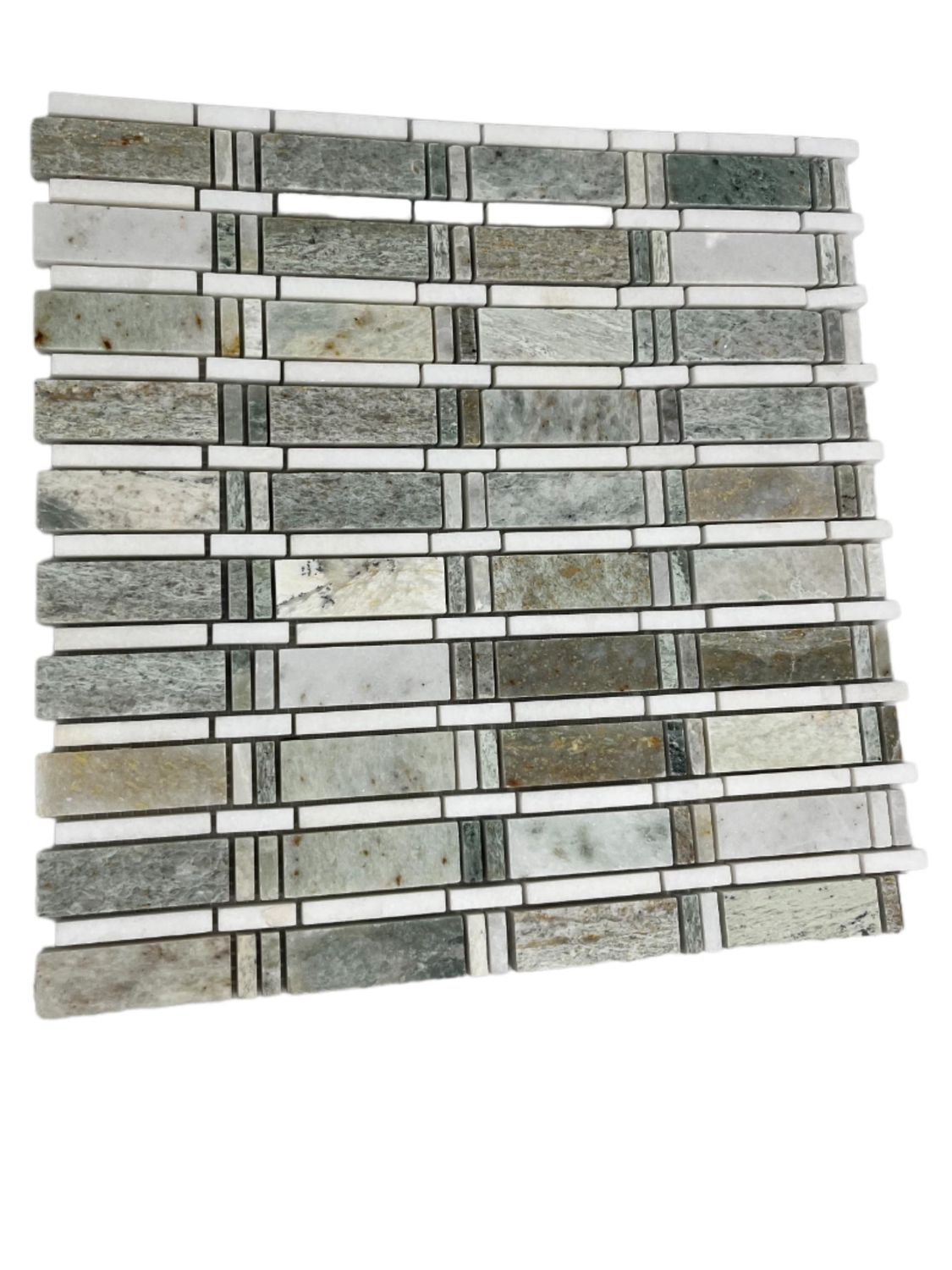 Ming Green, Thassos White Marble Mosaic Wall Tile White and Green Marble Mosaic for Bathroom Shower, Kitchen Backsplash, Fireplace, Accent Wall