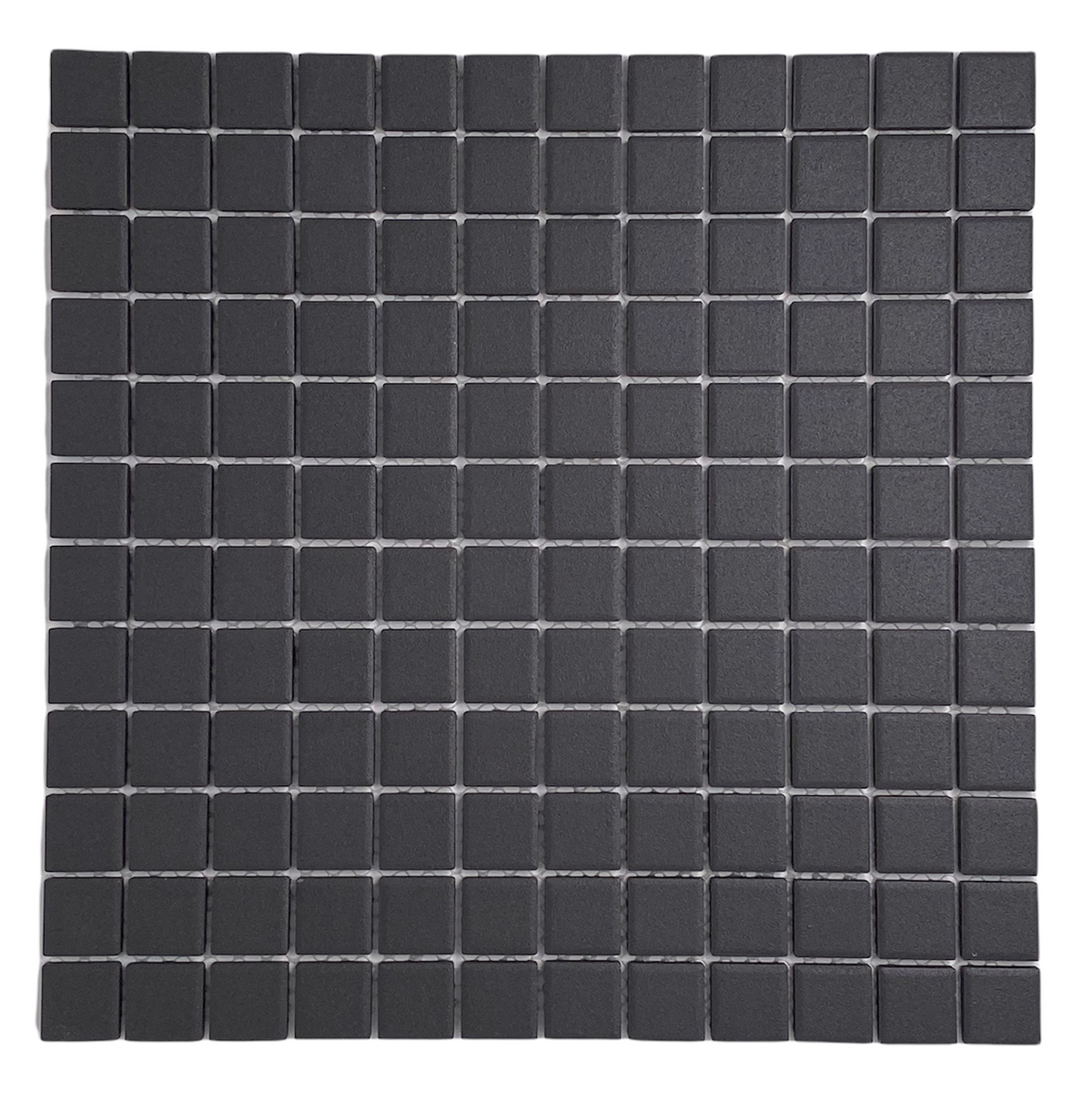 TDPW-UGB1X1-403 Black Porcelain 7/8 Inch Square Unglazed Finish Mosaic Floor Wall Tile for Bathroom Shower, Kitchen Backsplash and Pool