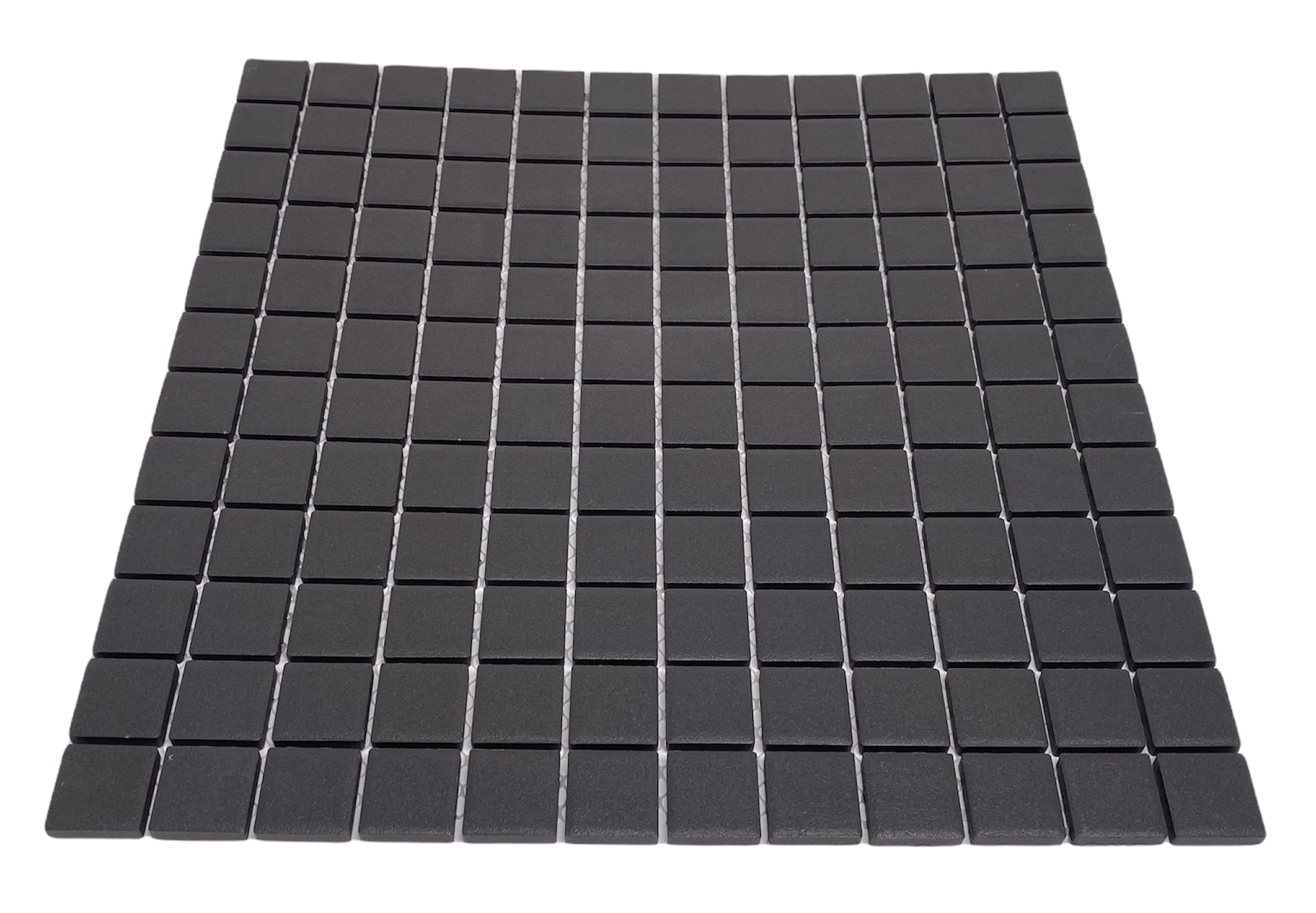 TDPW-UGB1X1-403 Black Porcelain 7/8 Inch Square Unglazed Finish Mosaic Floor Wall Tile for Bathroom Shower, Kitchen Backsplash and Pool