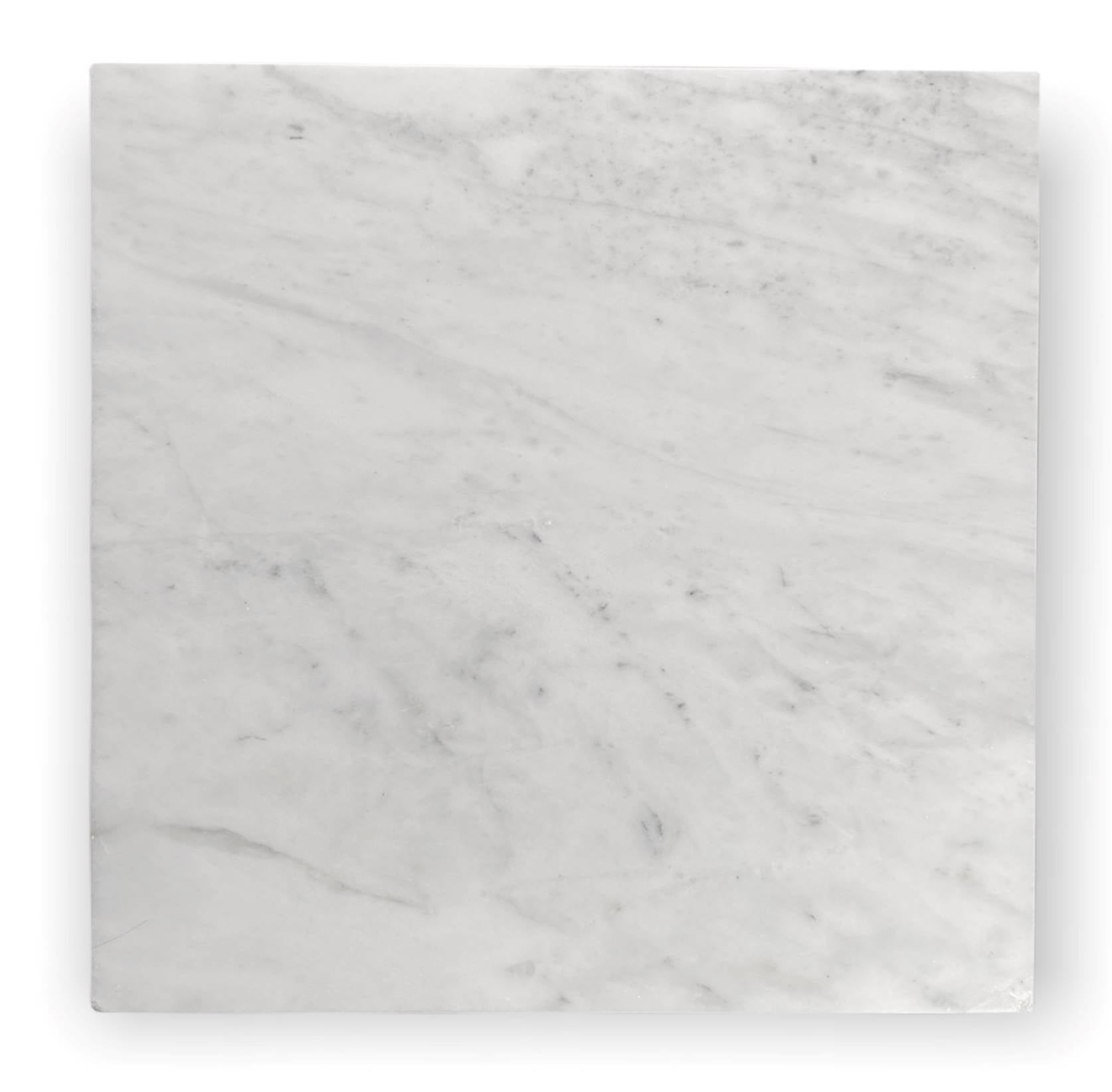 Carrara Marble Italian White Bianco Carrera 18x18 Marble Tile Polished for Bathroom and Kitchen Walls Kitchen Backsplashes (Tenedos)