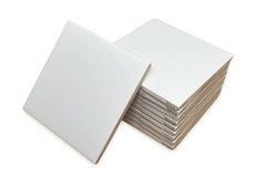 4 in Ceramic Tile 4.25 inch Gloss (Shinny) 4 1/4" Box of 10 Piece for Bathroom Wall and Kitchen Backsplash (White) by Tenedos