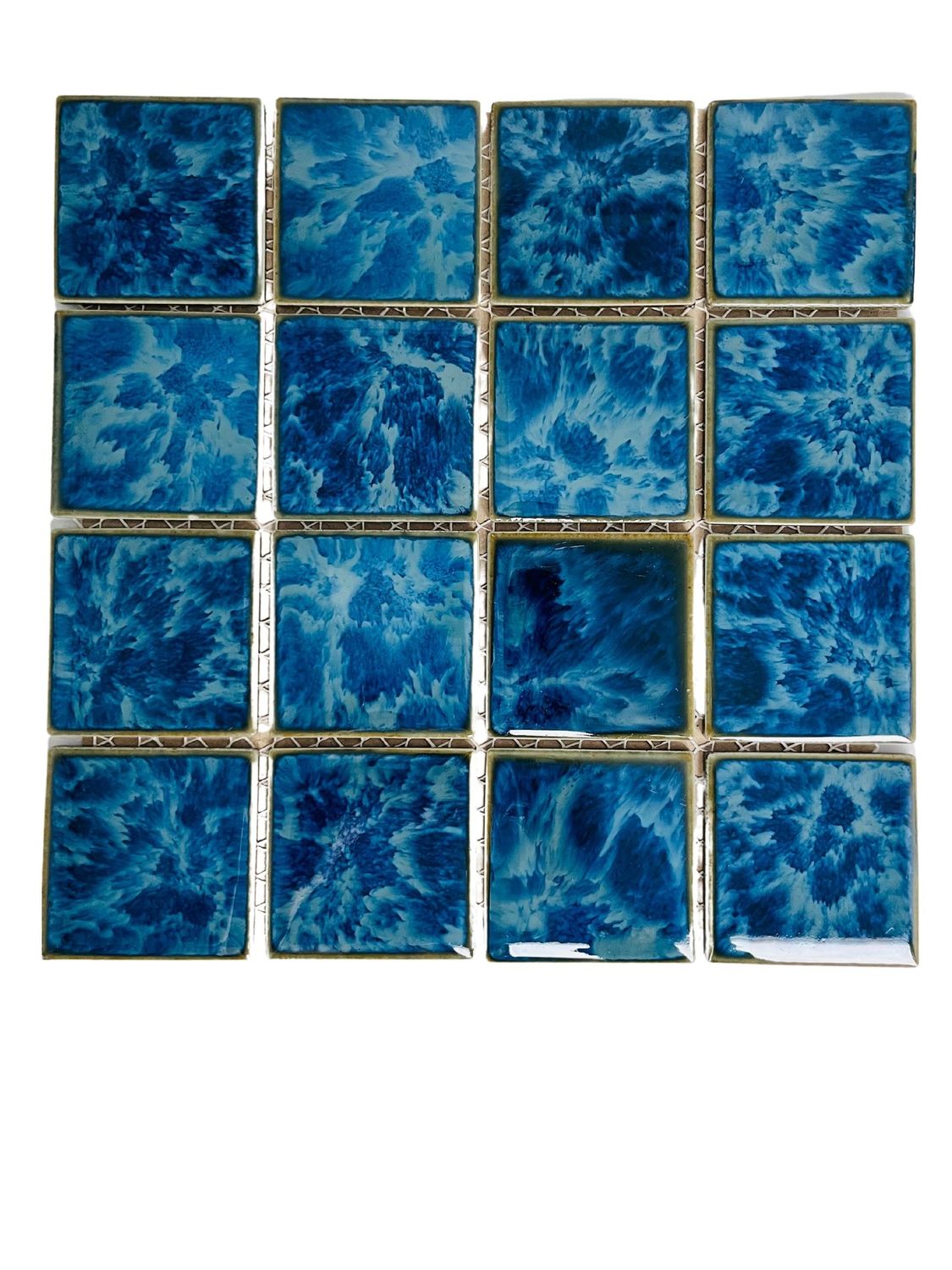 Tenedos Seawater Bluish Green Square 3x3 Porcelain Mosaic Floor and Wall Tile, Swimming