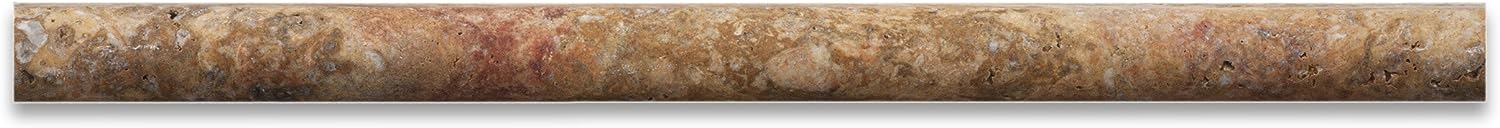 Scabos 3/4" X 12" Travertine Bullnose Pencil Liner Trim