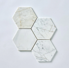 Calacatta Gold 6" Hexagon Marble Mosaic