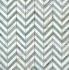 Calacatta Gold & Green Grand Chevron Marble Mosaic Polished