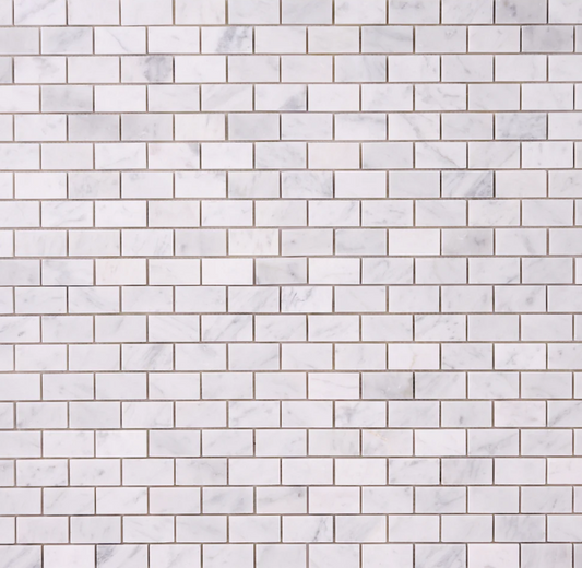 Carrara White Marble 1"x 2" Mosaic Tile honed 1 piece