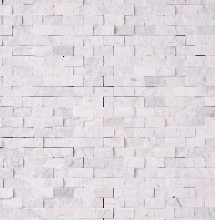 Carrara White Marble 1x2 Split-Faced Mosaic Tile HTC 1 piece