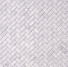 Carrara White Herringbone 1X2 Mosaic Polished