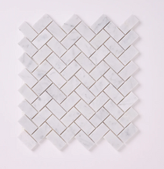 Carrara White Herringbone 1X2 Mosaic Polished