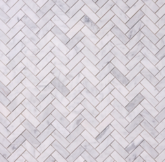 Carrara White Herringbone 1X3 Mosaic POLISHED HTC