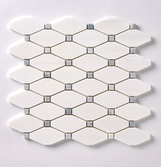 Bianco Dolomite Octave with Gray Dots Mosaic Polished HTC