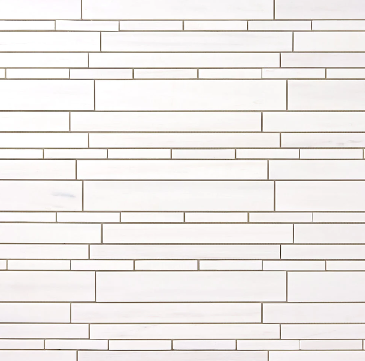 Bianco Dolomite Random Strip Mosaic Polished HTC 1 piece