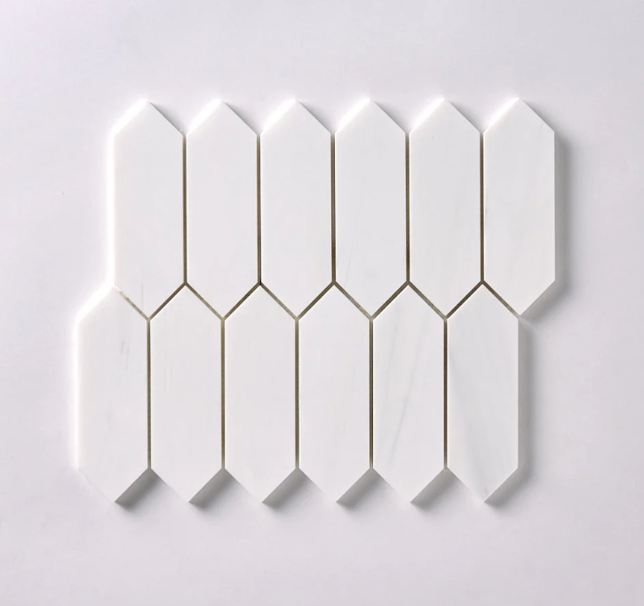 Bianco Dolomite Picket Mosaic Honed  HTC