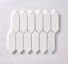 Bianco Dolomite Picket Mosaic Honed  HTC