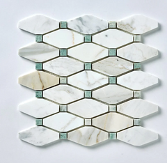 TENEDOS Calacatta Gold & Green Octave Marble Mosaic Polished