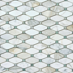 TENEDOS Calacatta Gold & Green Octave Marble Mosaic Polished