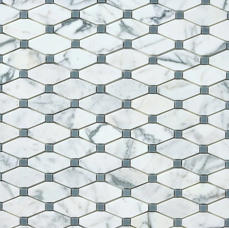 TENEDOS Calacatta Gold & Gray Octave Marble Mosaic POLISHED