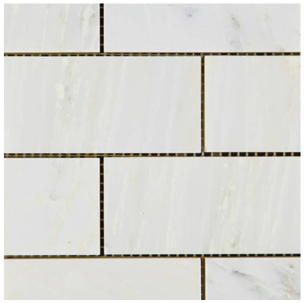 Calacatta Cressa (Asian Statuary) 2x4 Subway Marble HTC HONED-1 sqft