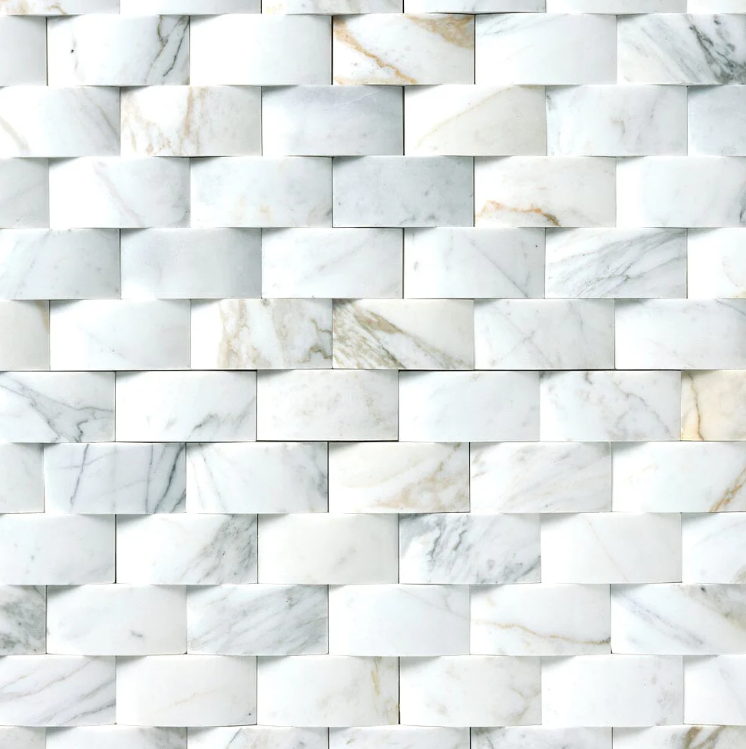 Calacatta Gold 3D Cladding Marble Mosaic Polished