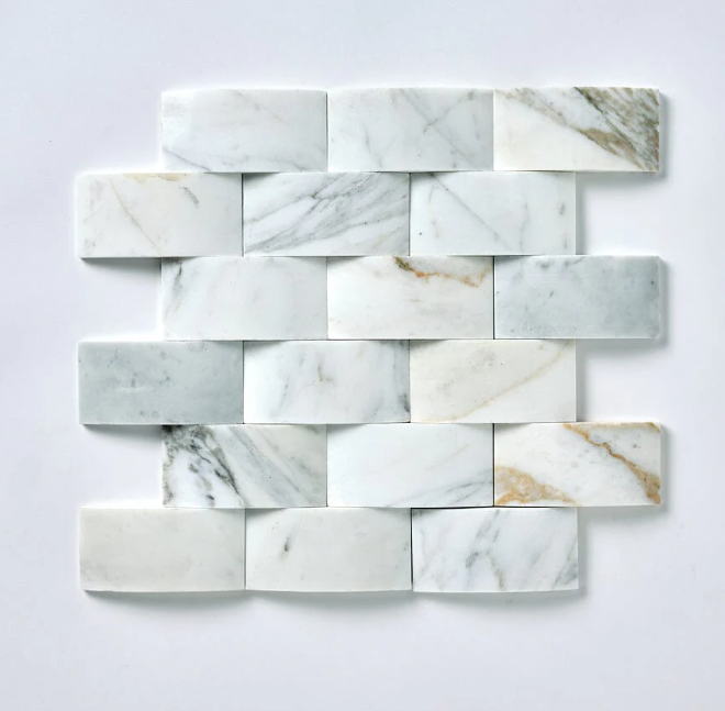 Calacatta Gold 3D Cladding Marble Mosaic Polished