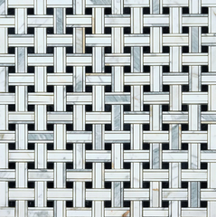 Lux Calacatta Noir Basketweave Mosaic Polished-1 sqft