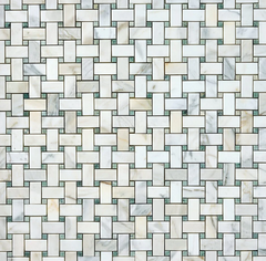 Calacatta Verde Basketweave Mosaic Honed-1 sqft