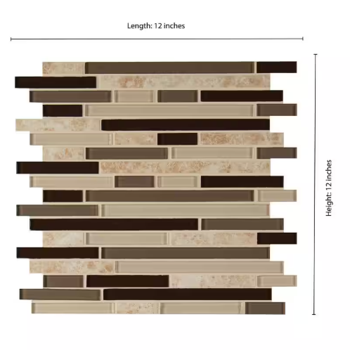 Amalfi Cafe Interlocking 12 in. x 12 in. Glossy Porcelain Glass Wall Tile HTC