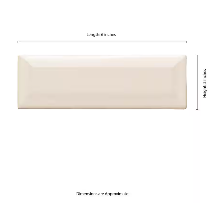Antique White Beveled 12 in. x 12 in. Glossy Ceramic Patterned Look Wall Tile by MSI (10 sq. ft./Case)