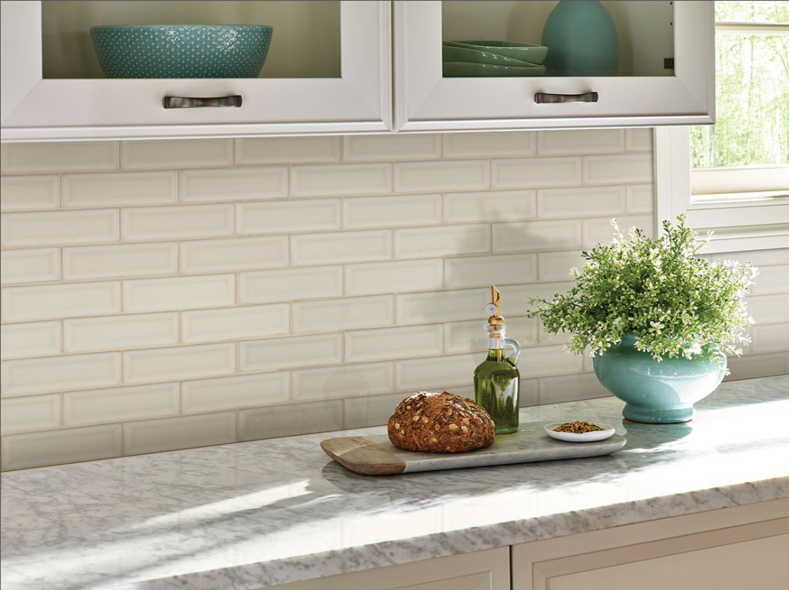 Antique White Beveled 12 in. x 12 in. Glossy Ceramic Patterned Look Wall Tile by MSI (10 sq. ft./Case)