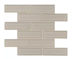 Portico Pearl Beveled 12 in x 12 in. Glossy Crackled Ceramic Mesh-Mounted Mosaic Wall Tile by MSI (10 sq. ft./Case) 94