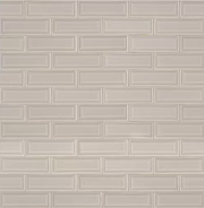 Portico Pearl Beveled 12 in x 12 in. Glossy Crackled Ceramic Mesh-Mounted Mosaic Wall Tile by MSI (10 sq. ft./Case) 94