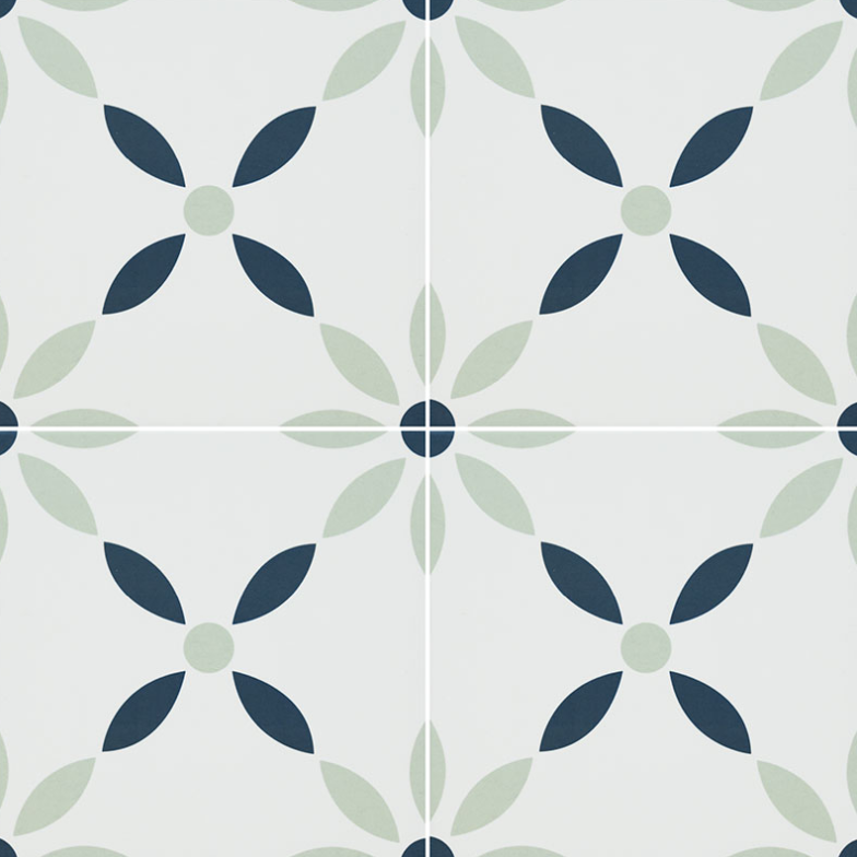 Greta Encaustic Tile Matte 8x8- 1 Piece