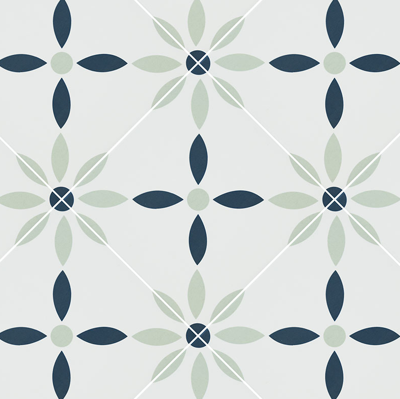 Greta Encaustic Tile Matte 8x8- 1 Piece