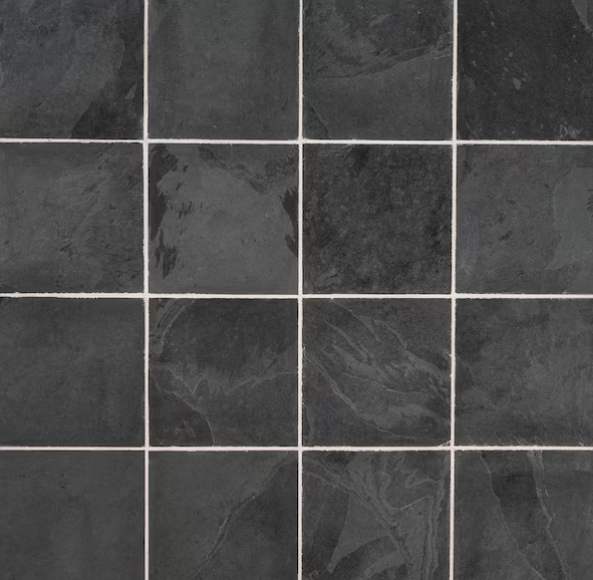 Montauk Black Classic Gauged Slate Tile, 12 in. x 12 in. Floor and Wall (10 sq. ft. / case)