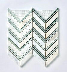 Calacatta Gold & Green Grand Chevron Marble Mosaic Polished