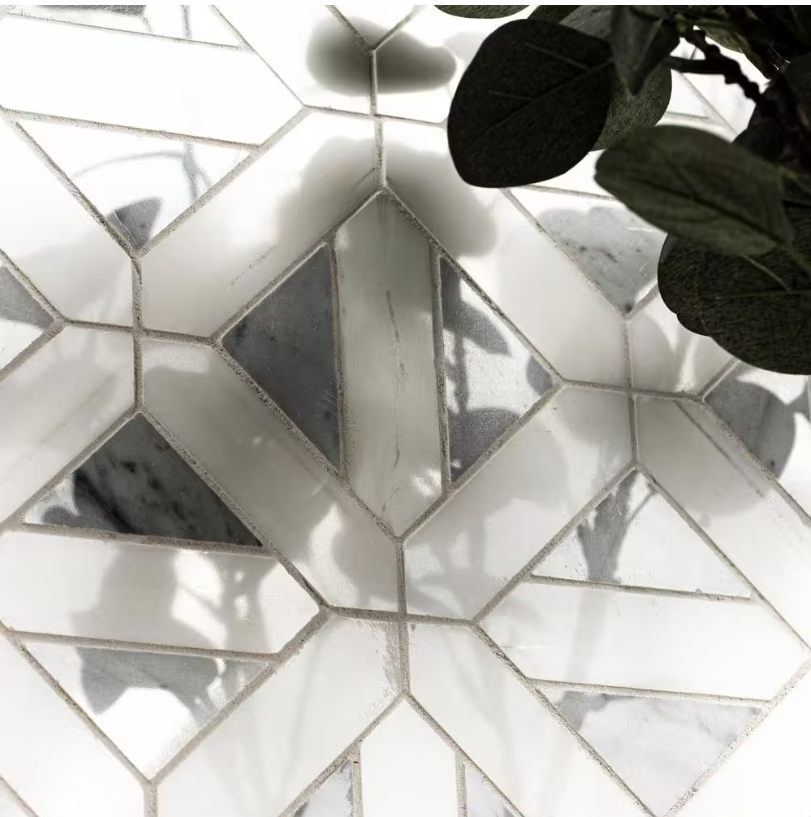Calacatta Gold Italian Marble Geometrica Mosaic Tile Honed (Matte)