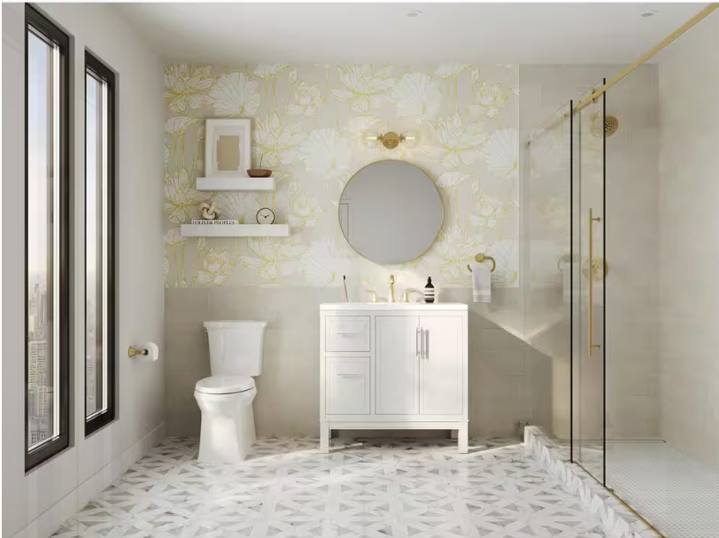 Calacatta Gold Italian Marble Geometrica Mosaic Tile Honed (Matte)
