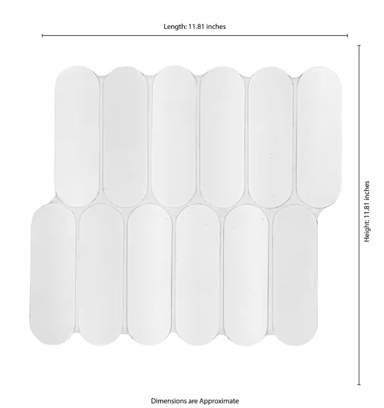 Bianco Glossy Ellipse 12 in. x 12 in. Glass Mesh-Mounted Mosaic Wall Tile by MSI