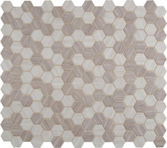 MS International GLS-SILVA6MM Mesh-Mounted Pebble Mosaic 12.75 in. x 11.02 in. x 6 mm  (Box of 15 Sheets)