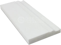 Thassos White Greek Marble Baseboard Trim Molding, Polished