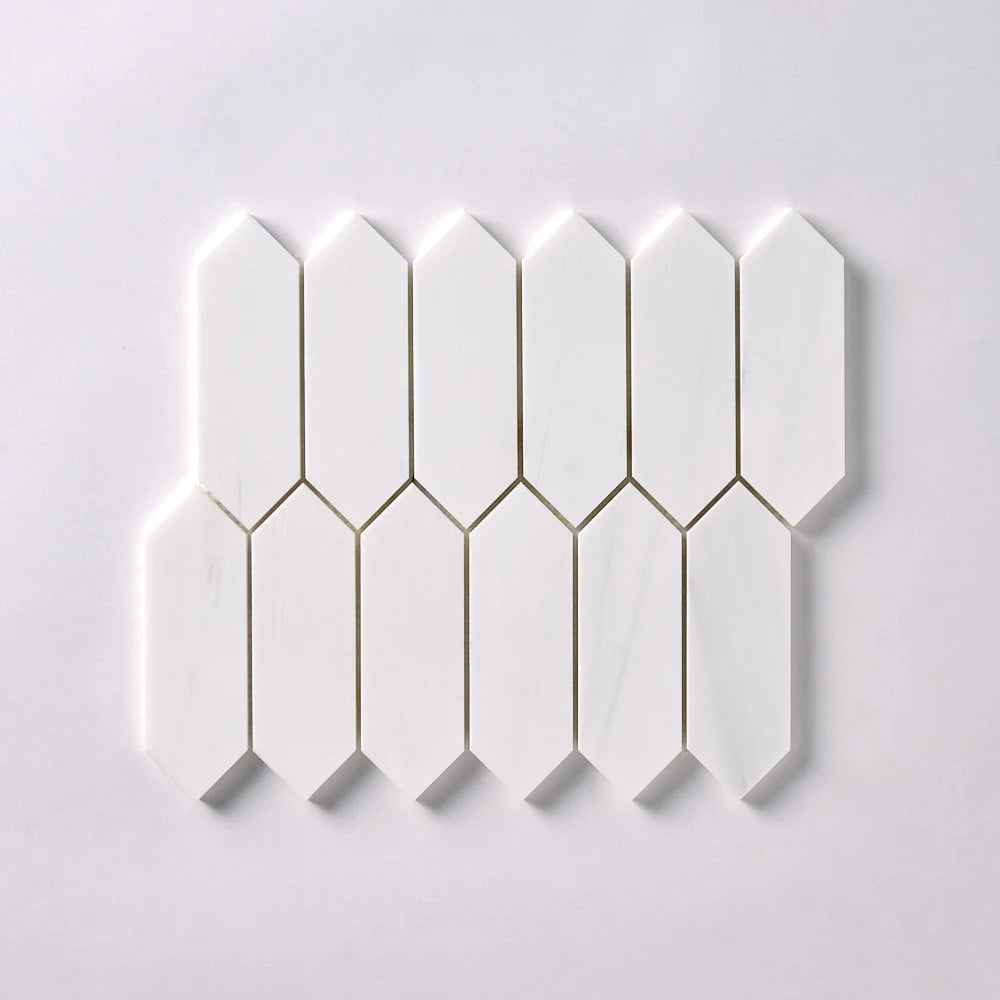 Tenedos Bianco Dolomite Picket Mosaic Polished/Honed