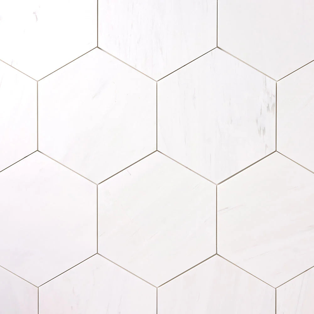 Tenedos Bianco Dolomite 4x4 Hexagon Polished/Honed