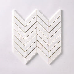 Tenedos Bianco Dolomite Chevron Mosaic Polished/Honed