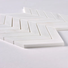 Tenedos Bianco Dolomite Chevron Mosaic Polished/Honed